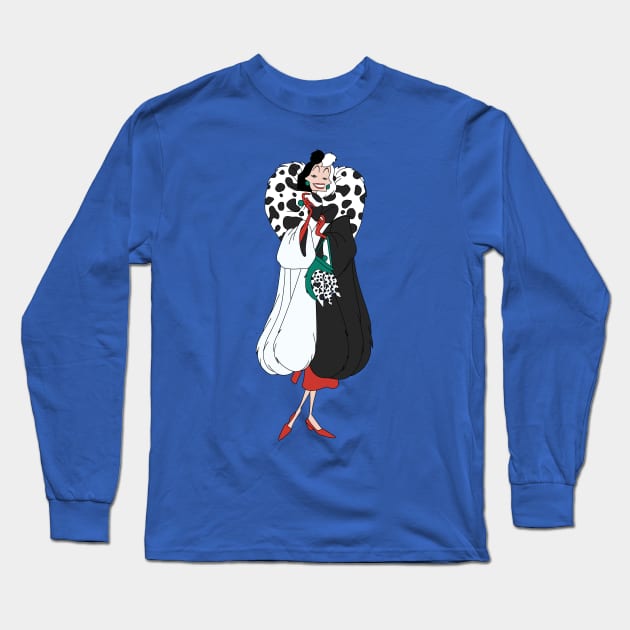 Cruella De Vil Long Sleeve T-Shirt by Megan Olivia